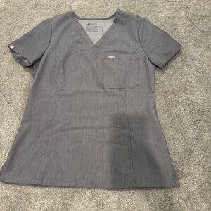 FIGS Grey Scrub Top Slim Fit (small)